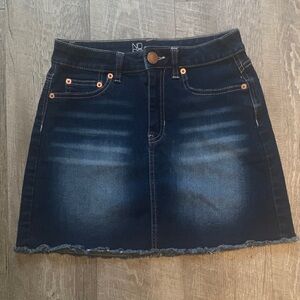 No Boundaries Women's Dark Blue Denim Mini Skirt